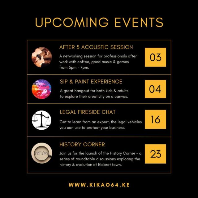Our February calendar is packed with exciting events, ranging from fun to educational forums. Visit Kikao64 to connect with like-minded individuals and expand your network!
#Kikao64 #Events #Connect