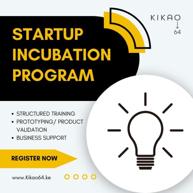 We have an exciting opportunity for you to transform that idea into a business. Apply via the link in profile for a chance to be part of this 6-week incubator program which includes structured training, dedicated coaching and access to business support. 
#Kikao64 #Startups #Incubation